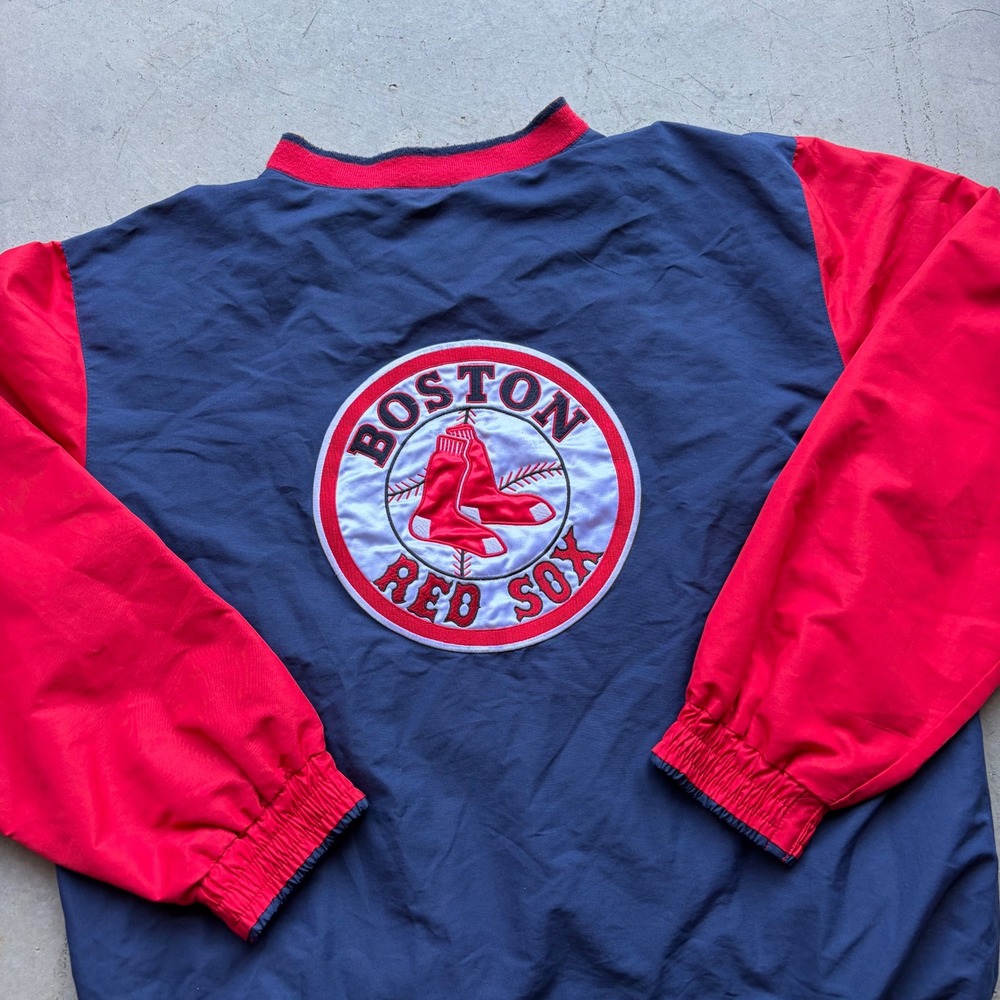 Vintage 90s Boston Red Sox Windbreaker Pullover G-III Sports Navy Red Mens M